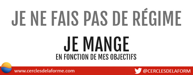 Je ne fais pas de régime. Je mange en fonction de mes objectifs.