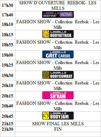 Programme Journée LesMills