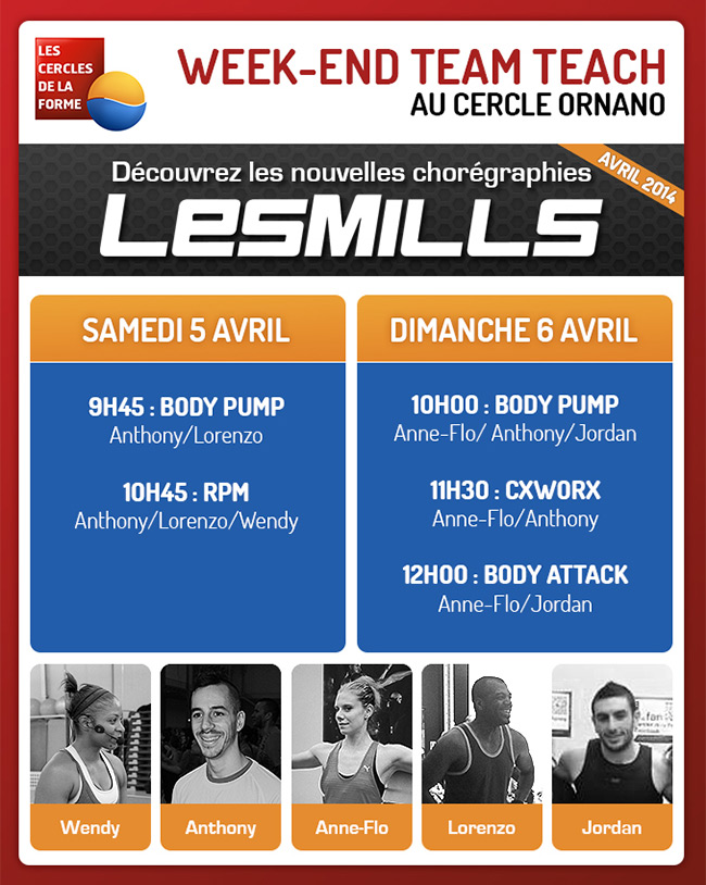 Nouvelles chorégraphies LesMills Avril 2014