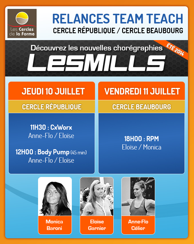 Programme CHorégraphies LesMills Juillet 2014