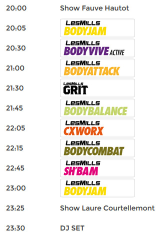 Horaires LESMILLS REEBOK Grand Palais 2015