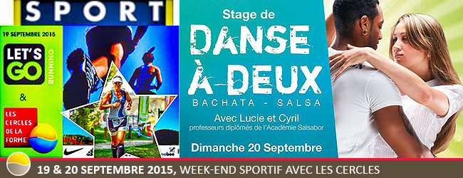 Week-end sportif avec Les Cercles : 19 & 20 Septembre 2015
