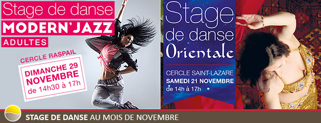 Stages de danse au mois de novembre au Cercle de la Forme