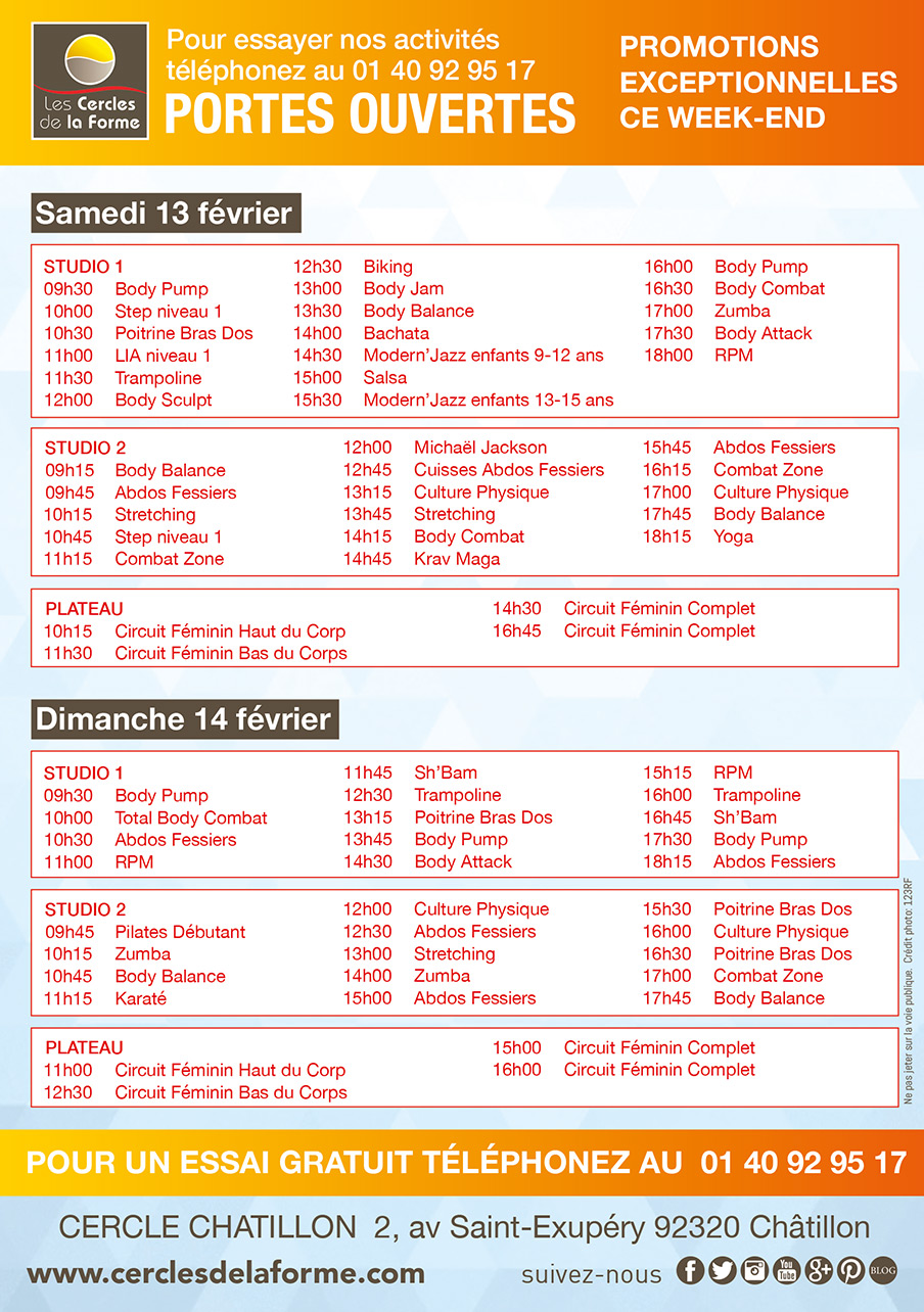 Les Portes Ouvertes du Cercle Châtillon pour une année en forme